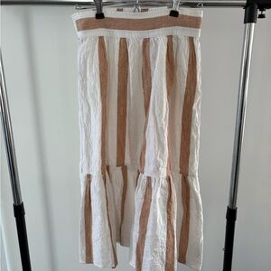 Madewell White and Tan A-Line Skirt